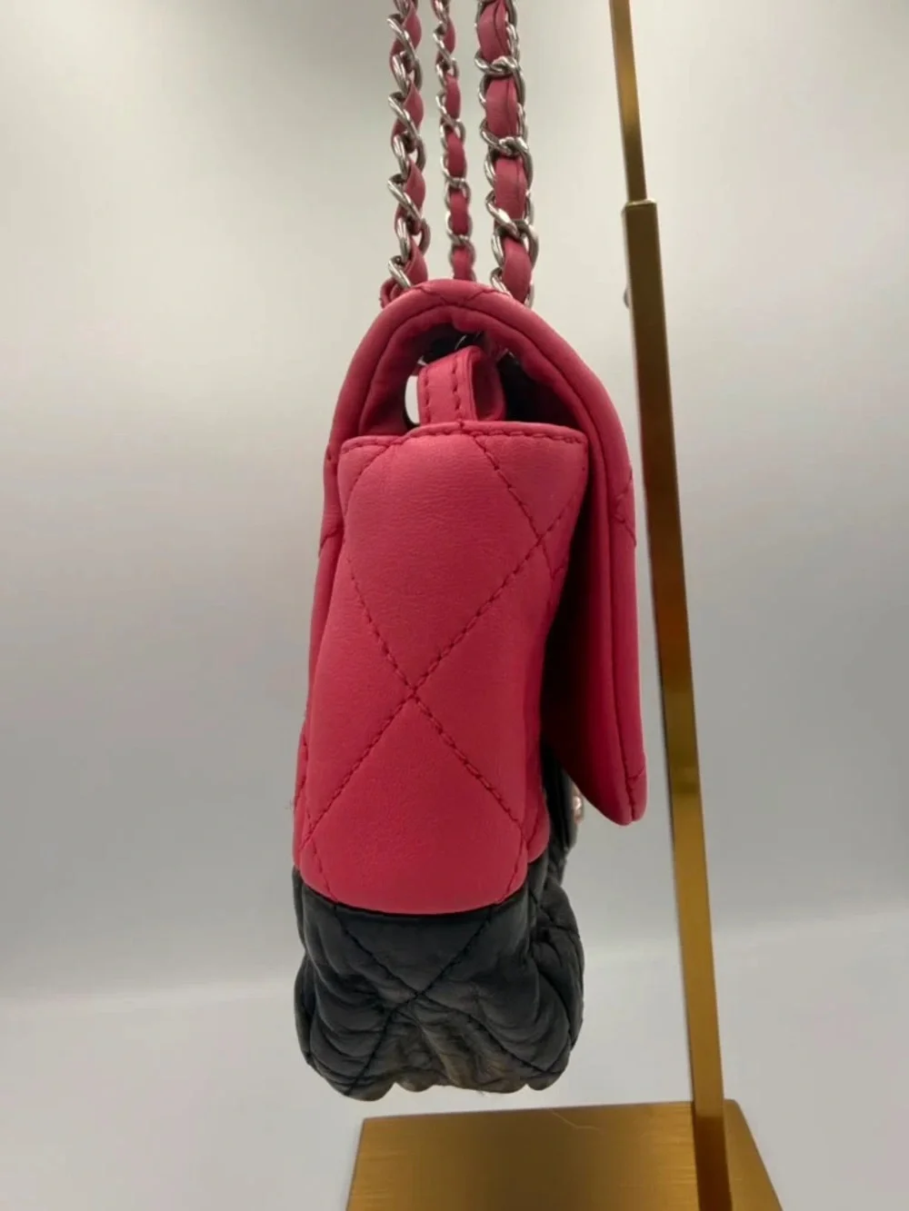 Chanel Bicolor Quilted Flap Bag — Pink/Black Lambskin